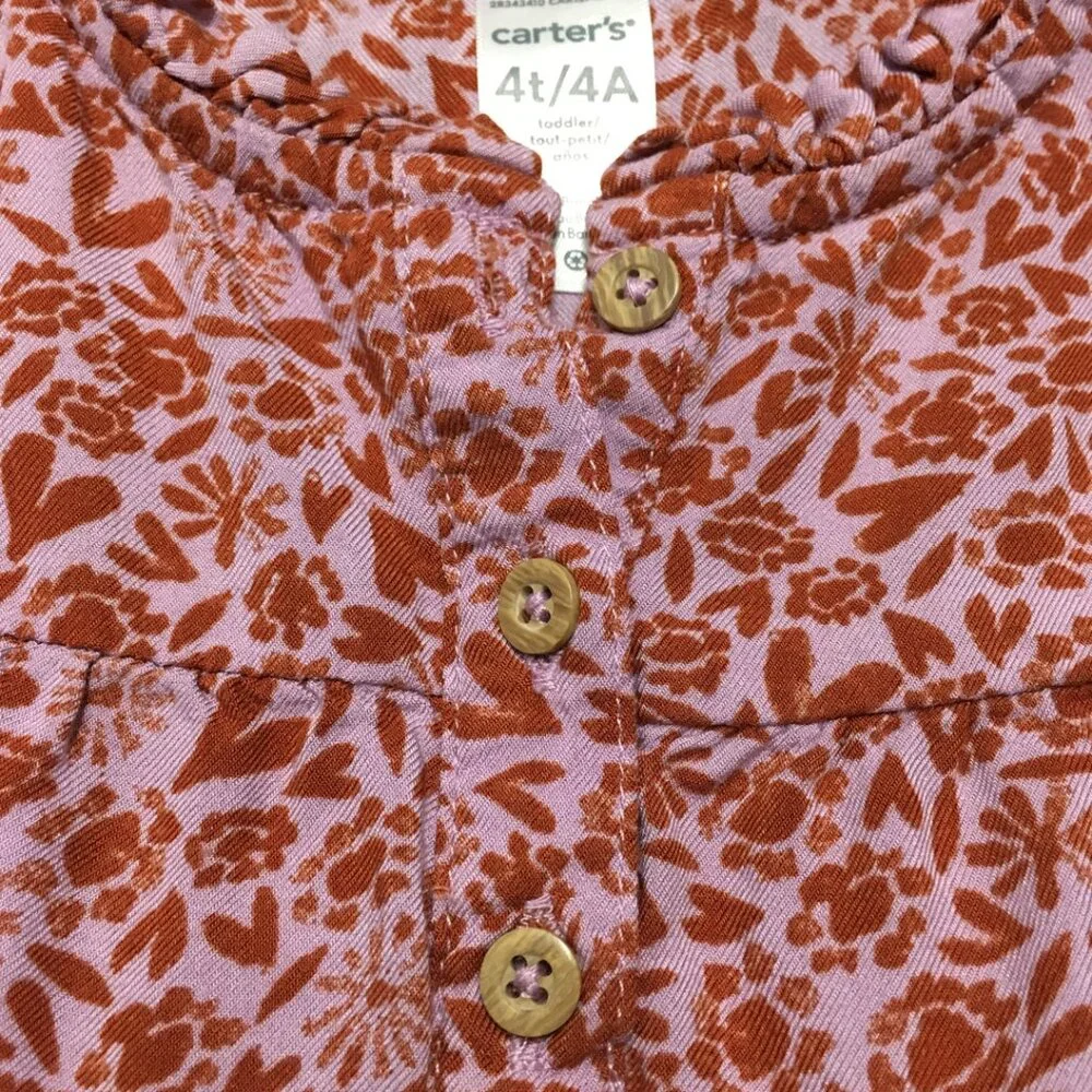 Carters Girls Light Purple & Red Top Size 4T